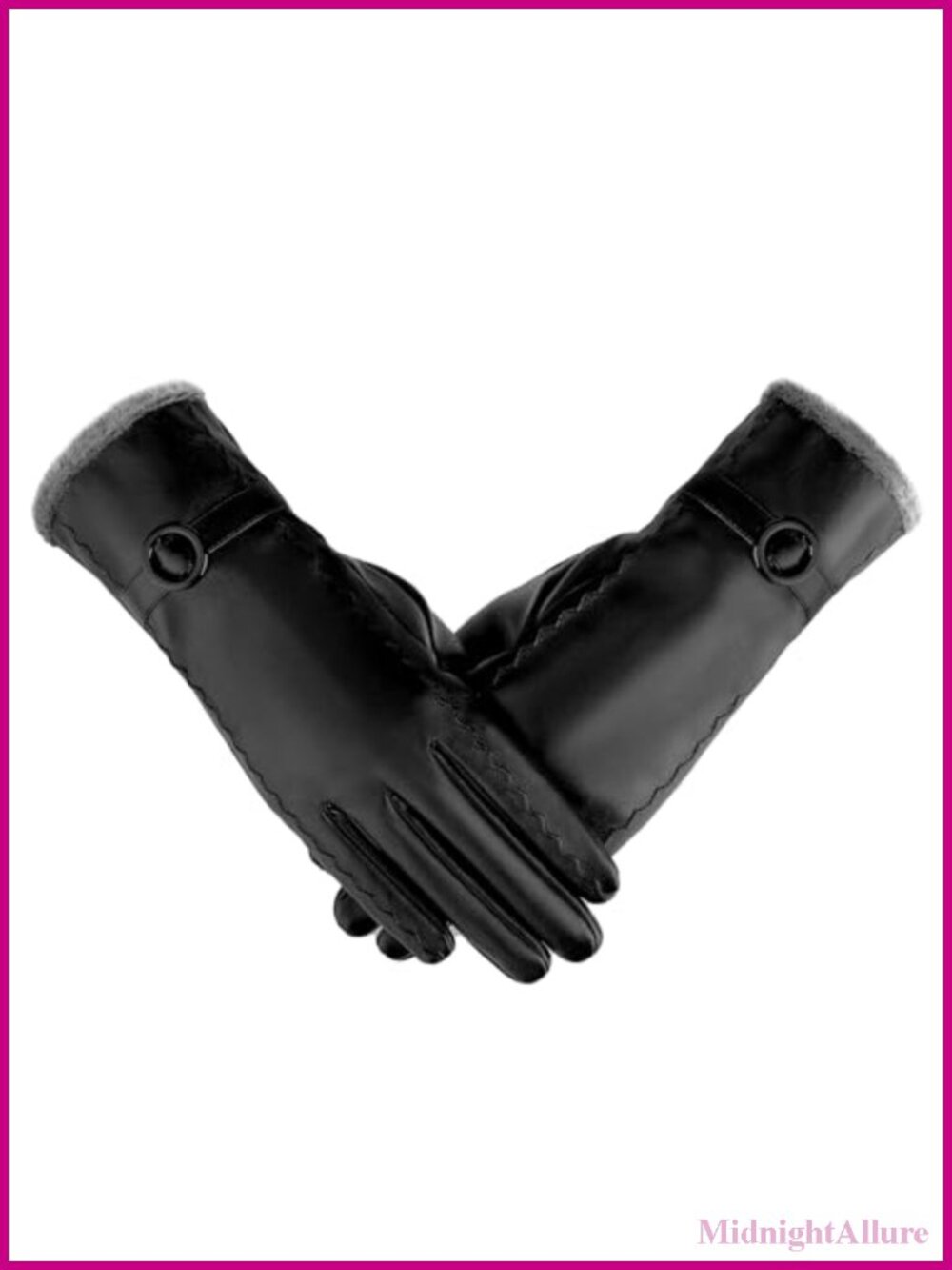 Womens Faux Leather Gloves Warm Wool Lined Touchscreen Winter Gloves